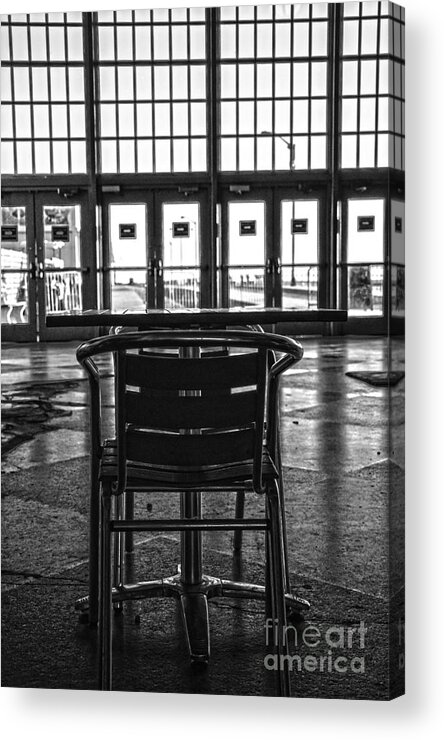 Black & White Acrylic Print featuring the photograph Table for Two by Debra Fedchin
