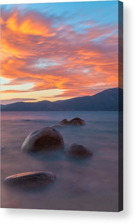 Landscape Acrylic Print featuring the photograph Tahoe Burning by Jonathan Nguyen