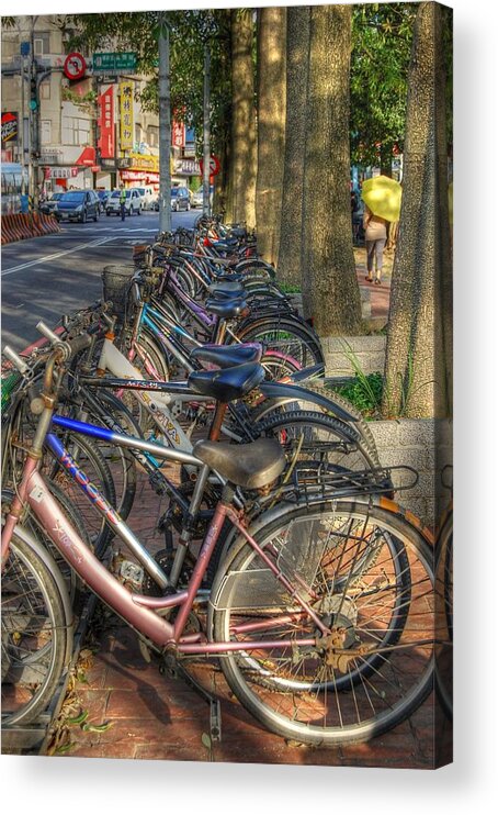 Taiwan Acrylic Print featuring the photograph Taiwan Bikes by Bill Hamilton