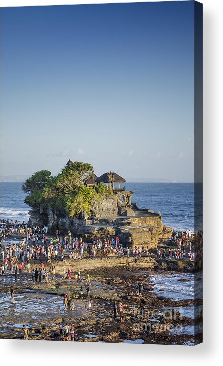 Architecture Acrylic Print featuring the photograph Tanah Lot Temple In Bali Indonesia Coast by JM Travel Photography