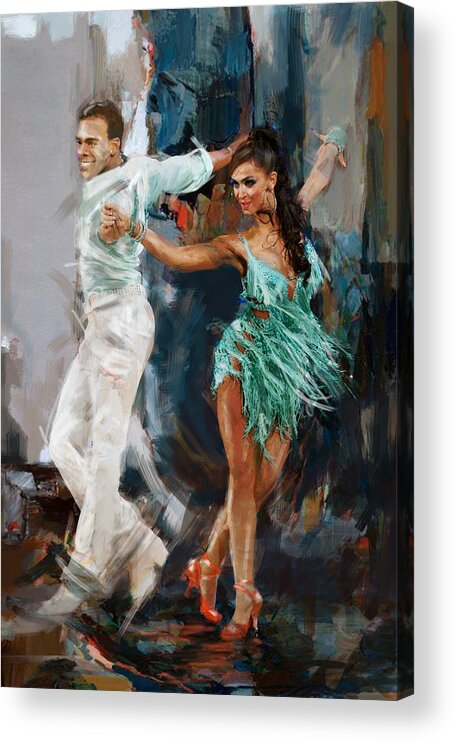 Jazz Acrylic Print featuring the painting Tango 4 by Mahnoor Shah