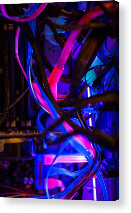 Cables Acrylic Print featuring the photograph Technology by Mike Lee