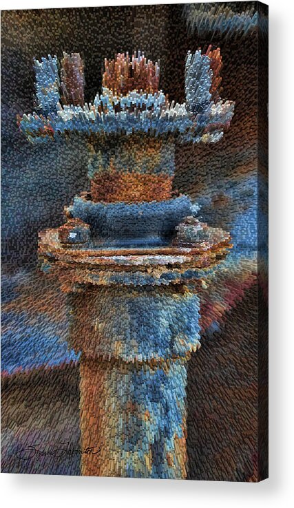 Abstract Art Acrylic Print featuring the photograph Texturized Pipe by Sylvia Thornton