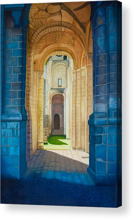 Architecture Acrylic Print featuring the painting The Arches of the Abbey at Jumieges by Stephen Degan