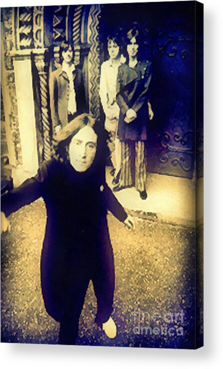 The Beatles Acrylic Print featuring the photograph The Beatles - Camera Adjustment by Paulette B Wright