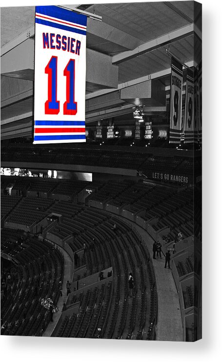 Hockey Acrylic Print featuring the photograph The Captain Looks Over by Karol Livote