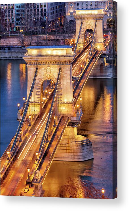 Viewpoint Acrylic Print featuring the photograph The Chain Bridge In Budapest by Ultraforma 
