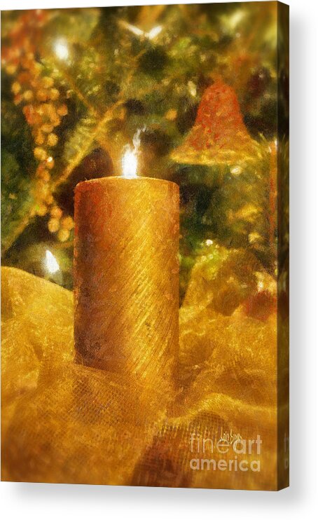 Candle Acrylic Print featuring the photograph The Christmas Candle by Lois Bryan