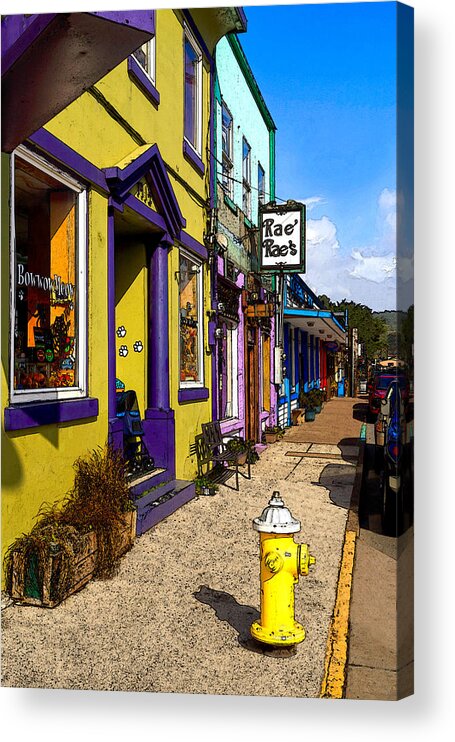 Sidewalk Acrylic Print featuring the photograph The Colorful Sidewalks Of Newport by James Eddy