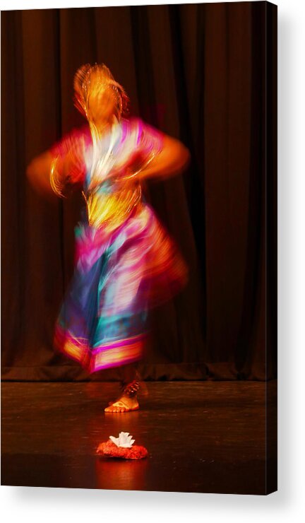 Nadananjali Acrylic Print featuring the photograph The Colours of Indian dance by Steve Taylor