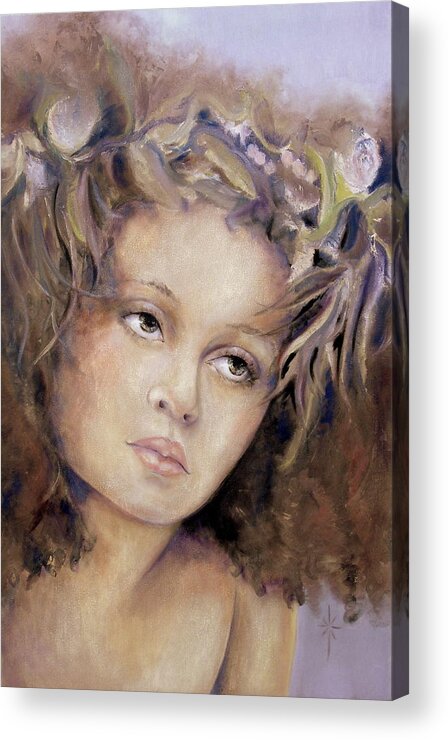 Pastel Acrylic Print featuring the painting The Crown by Jodie Marie Anne Richardson Traugott     aka jm-ART