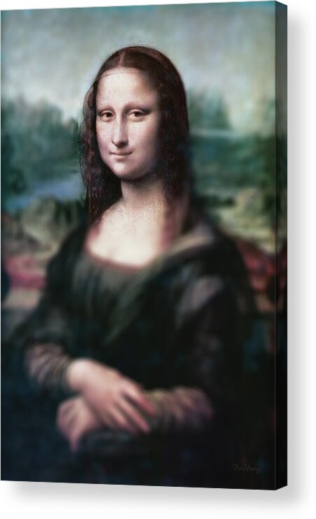 Leonardo Da Vinci Acrylic Print featuring the painting The Dream of the Mona Lisa by David Bridburg
