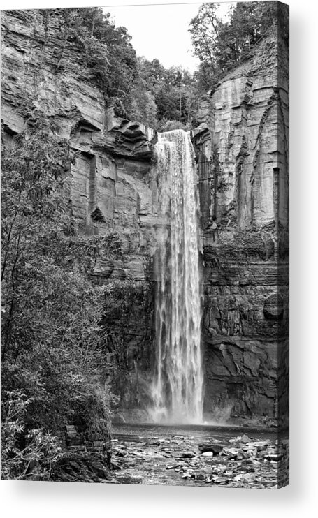 Ithaca Acrylic Print featuring the photograph The Falls from the Trail Bridge by Monroe Payne