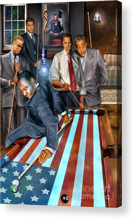 Abraham Lincoln Acrylic Print featuring the painting The Game Changers and Table runners by Reggie Duffie