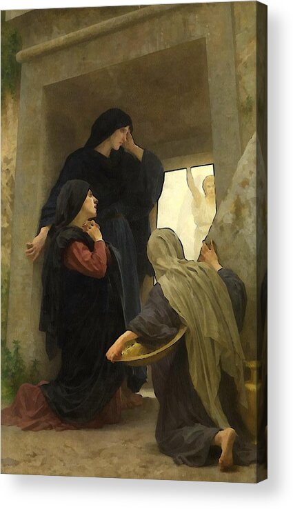 William Bouguereau Acrylic Print featuring the digital art The Holy Women at the Tomb by William Bouguereau