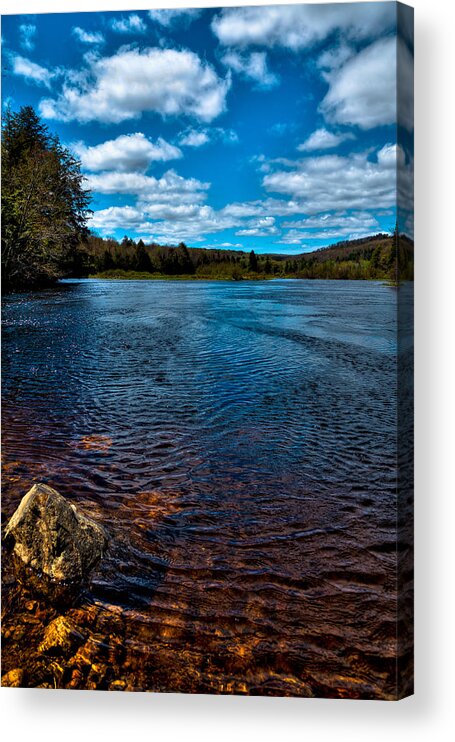 The Green Bridge Acrylic Print featuring the photograph The Moose River in the Spring by David Patterson