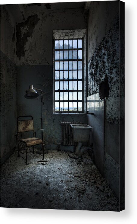 Abandoned Asylums Acrylic Print featuring the photograph The Private Room - Abandoned Asylum by Gary Heller