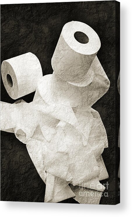 Toilet-paper Acrylic Print featuring the photograph The Spare Rolls 1 - Toilet Paper - Bathroom Design - Restroom - Powder Room by Andee Design