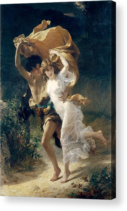 Storm Acrylic Print featuring the painting The Storm by Pierre Auguste Cot