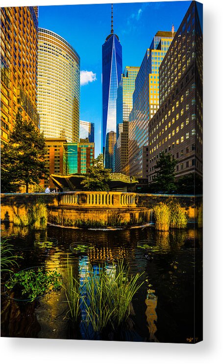 New York City Acrylic Print featuring the photograph The Sunset Colors Of Battery Park City by Chris Lord