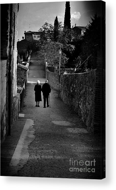 Couple Acrylic Print featuring the photograph The Walk of Life by Henry Kowalski