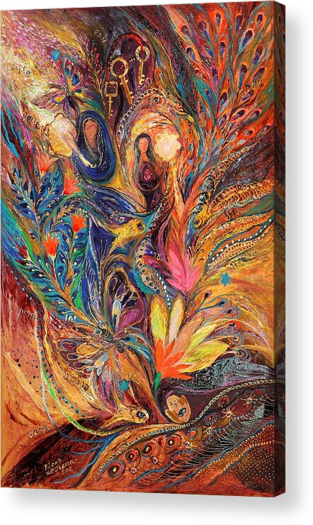 Original Acrylic Print featuring the painting The women of Tanakh - Miriam with timbrels by Elena Kotliarker