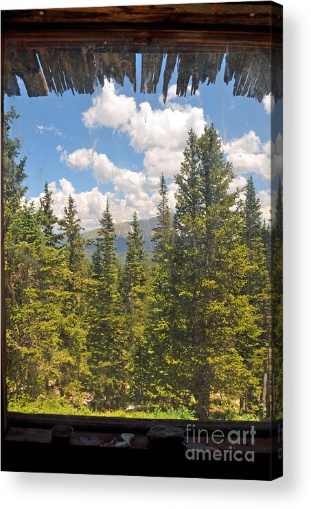 Mountain Acrylic Print featuring the photograph Through the Cabin Window by Anjanette Douglas