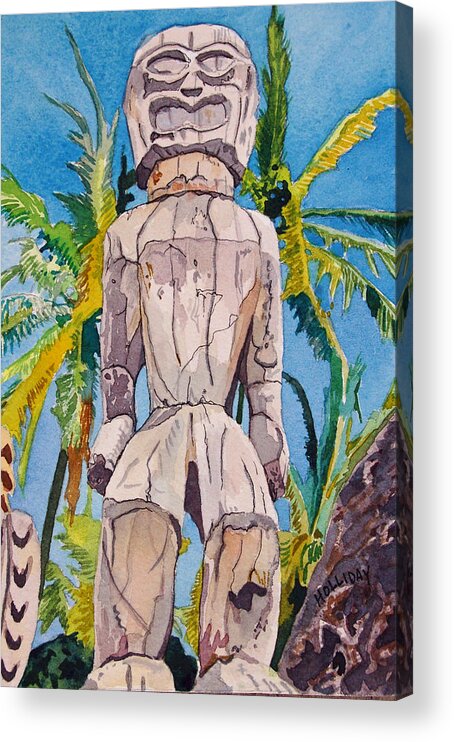 Art Acrylic Print featuring the painting Tiki by Terry Holliday