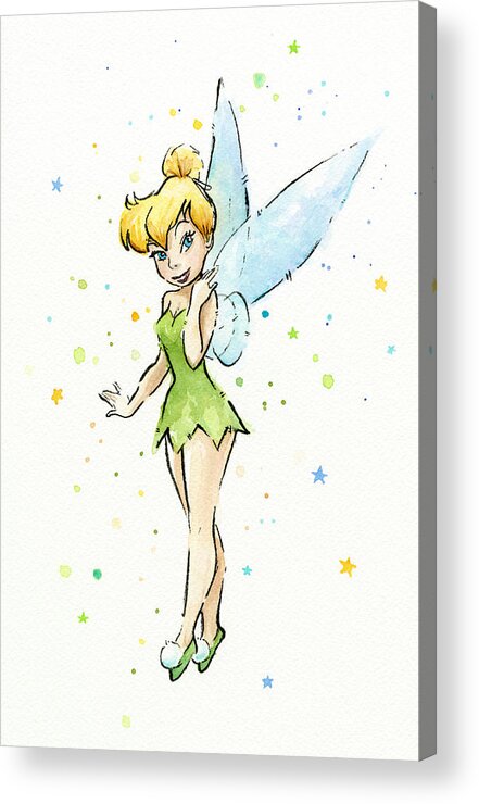 Tinker Acrylic Print featuring the painting Tinker Bell by Olga Shvartsur