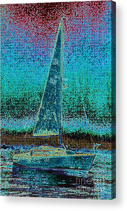 First Star Acrylic Print featuring the photograph Tom Ray's Sailboat blue by First Star Art