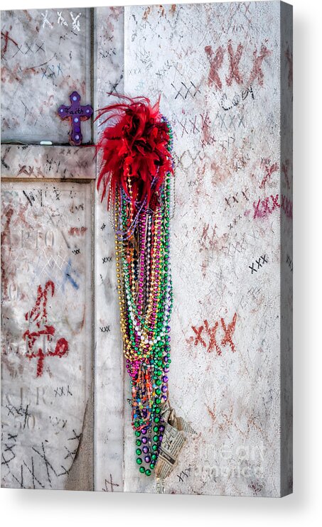 Marie Acrylic Print featuring the photograph Tomb of Marie Laveau New Orleans by Kathleen K Parker