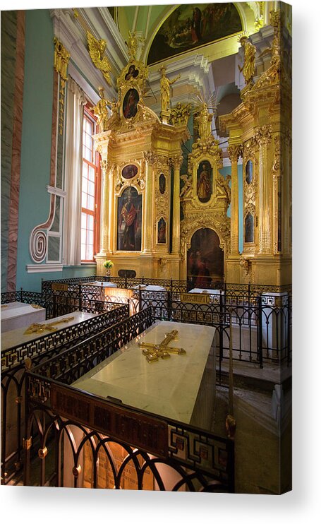 Arch Acrylic Print featuring the photograph Tombs Inside Peter And Paul Cathedral by Holger Leue