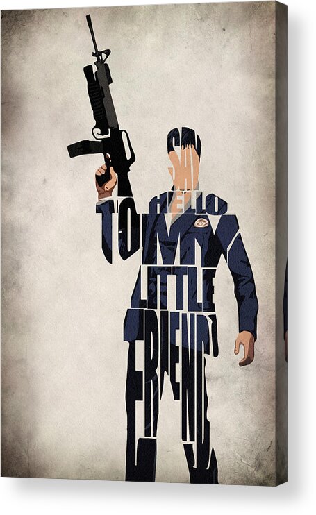 Al Pacino Acrylic Print featuring the digital art Tony Montana - Al Pacino by Inspirowl Design