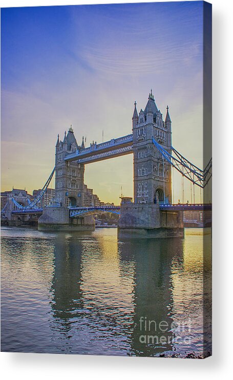 Tower Bridge London Acrylic Print featuring the photograph Tower Bridge Sunrise by Chris Thaxter