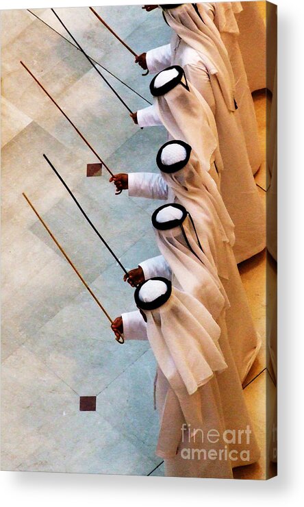 United Acrylic Print featuring the photograph Traditional Emirati Men's Dance by Andrea Anderegg