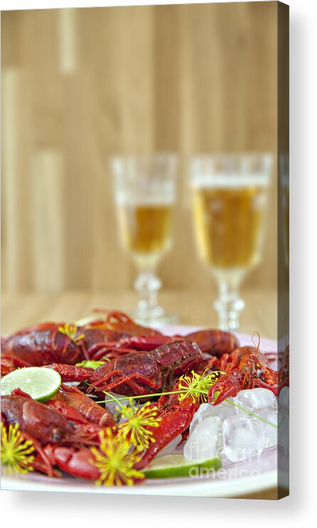 Dill Acrylic Print featuring the photograph Traditional swedish crayfish meal by Sophie McAulay