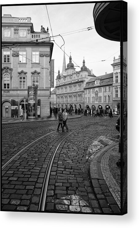 Prague Acrylic Print featuring the photograph Tram Line by Jason Wolters