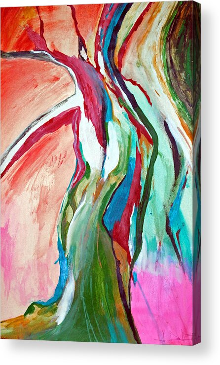 Abstract Landscape Art Acrylic Print featuring the painting Tree of War Pain by George D Gordon III
