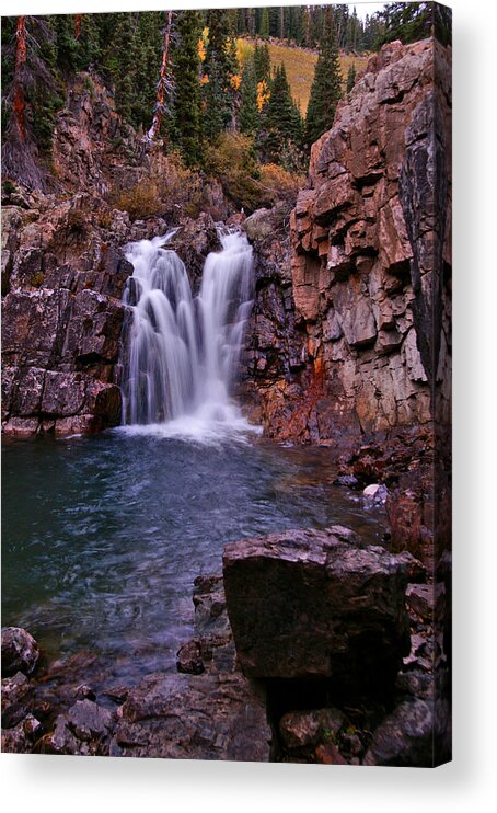 Colorado Acrylic Print featuring the photograph Twilight Falls 2 by Jeremy Rhoades