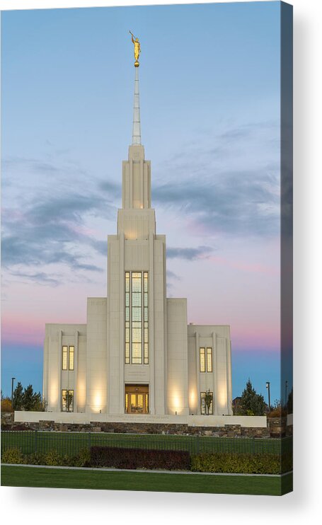 Idaho Acrylic Print featuring the photograph Twin Falls Temple by Dustin LeFevre