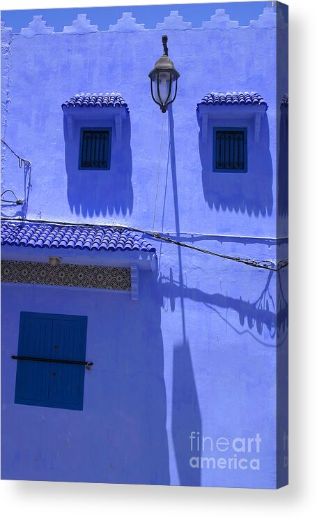 Blue Facade Acrylic Print featuring the photograph Typical Blue Facade in the Medina of Asilah on Northwest tip of Atlantic Coast of Morocco by PIXELS XPOSED Ralph A Ledergerber Photography
