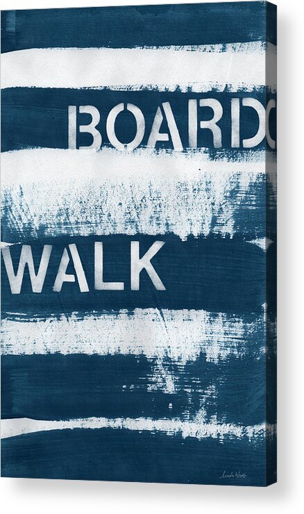 Beach Acrylic Print featuring the painting Under The Boardwalk by Linda Woods