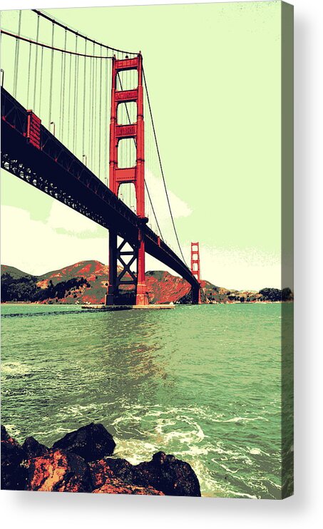 Golden Gate Bridge Acrylic Print featuring the photograph Under the Golden Gate by Michelle Calkins