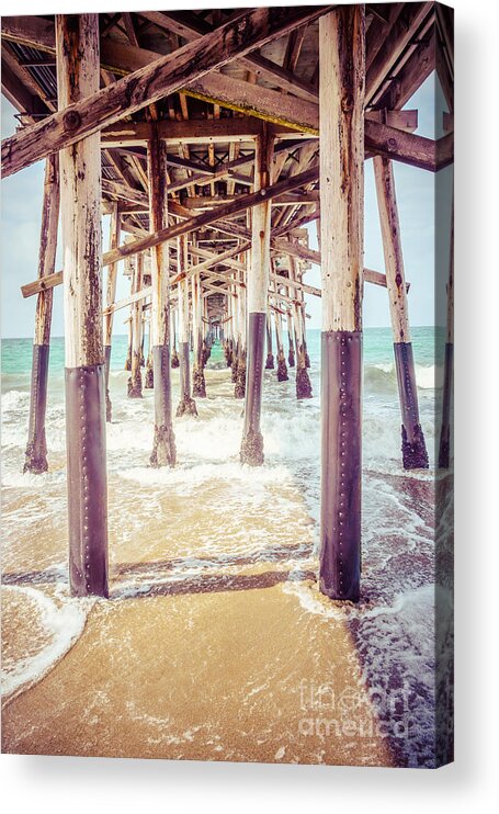 1950s Acrylic Print featuring the photograph Under the Pier in Southern California Picture by Paul Velgos