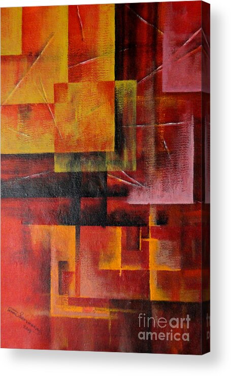 Art Acrylic Print featuring the painting Layer by Tamal Sen Sharma