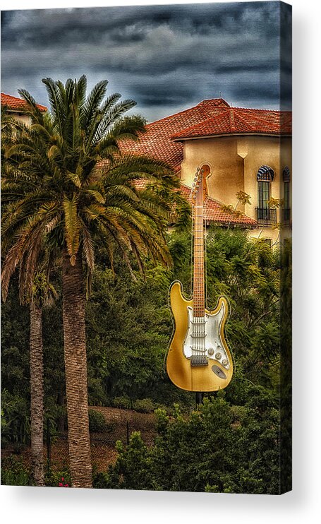 Orlando Acrylic Print featuring the photograph Universal Guitar by Linda Tiepelman