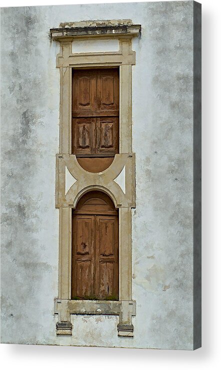 Door Acrylic Print featuring the photograph Upside-Down Brown Windows of Portugal by David Letts