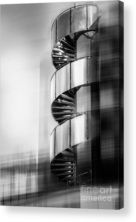 Stairs Acrylic Print featuring the photograph Urban Drill - C - Bw by Hannes Cmarits