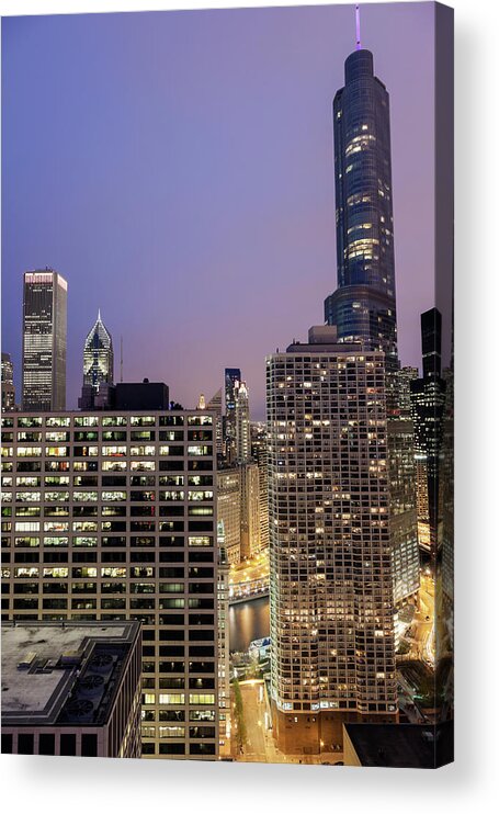 Downtown District Acrylic Print featuring the photograph Usa, Illinois, Chicago, Cityscape by Henryk Sadura