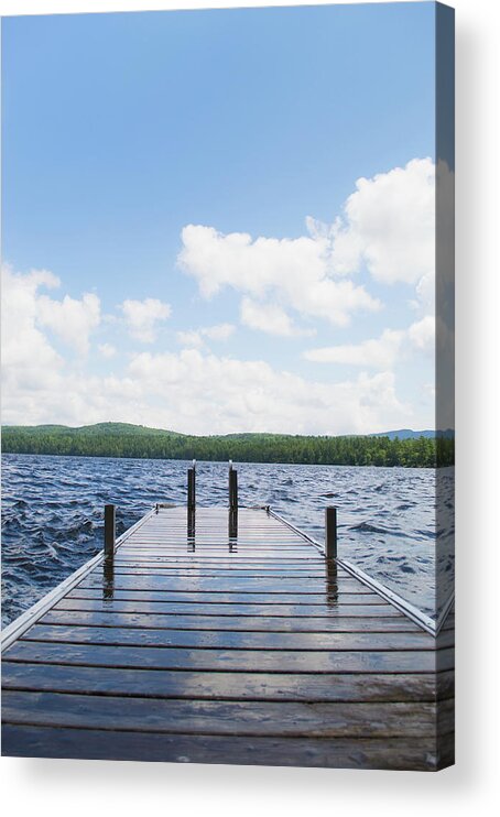 Tranquility Acrylic Print featuring the photograph Usa, Maine, Camden, View Of Lake With by Daniel Grill